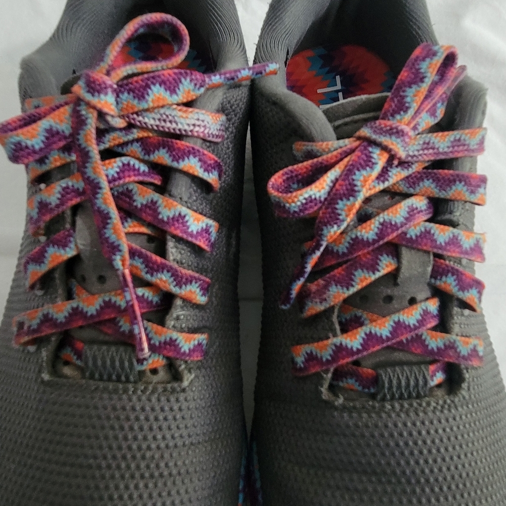 Nobull Gray Pink Purple Aqua Orange Aztec Trainers Women's 9 Men's 7.5